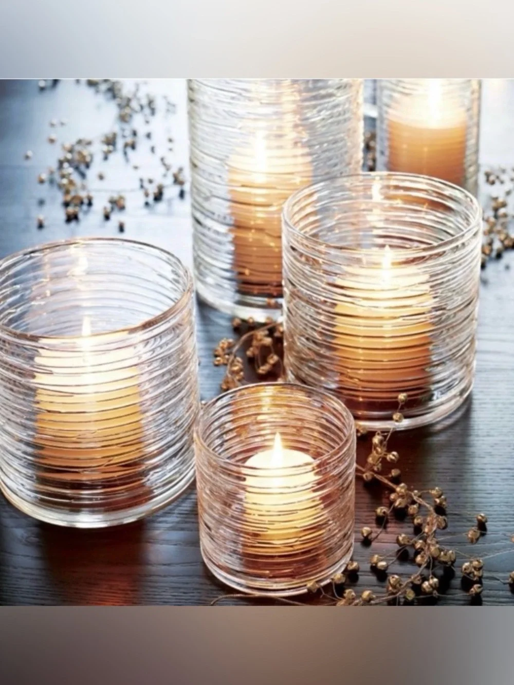 Crate & Barrel Spin Glass Candle Holders